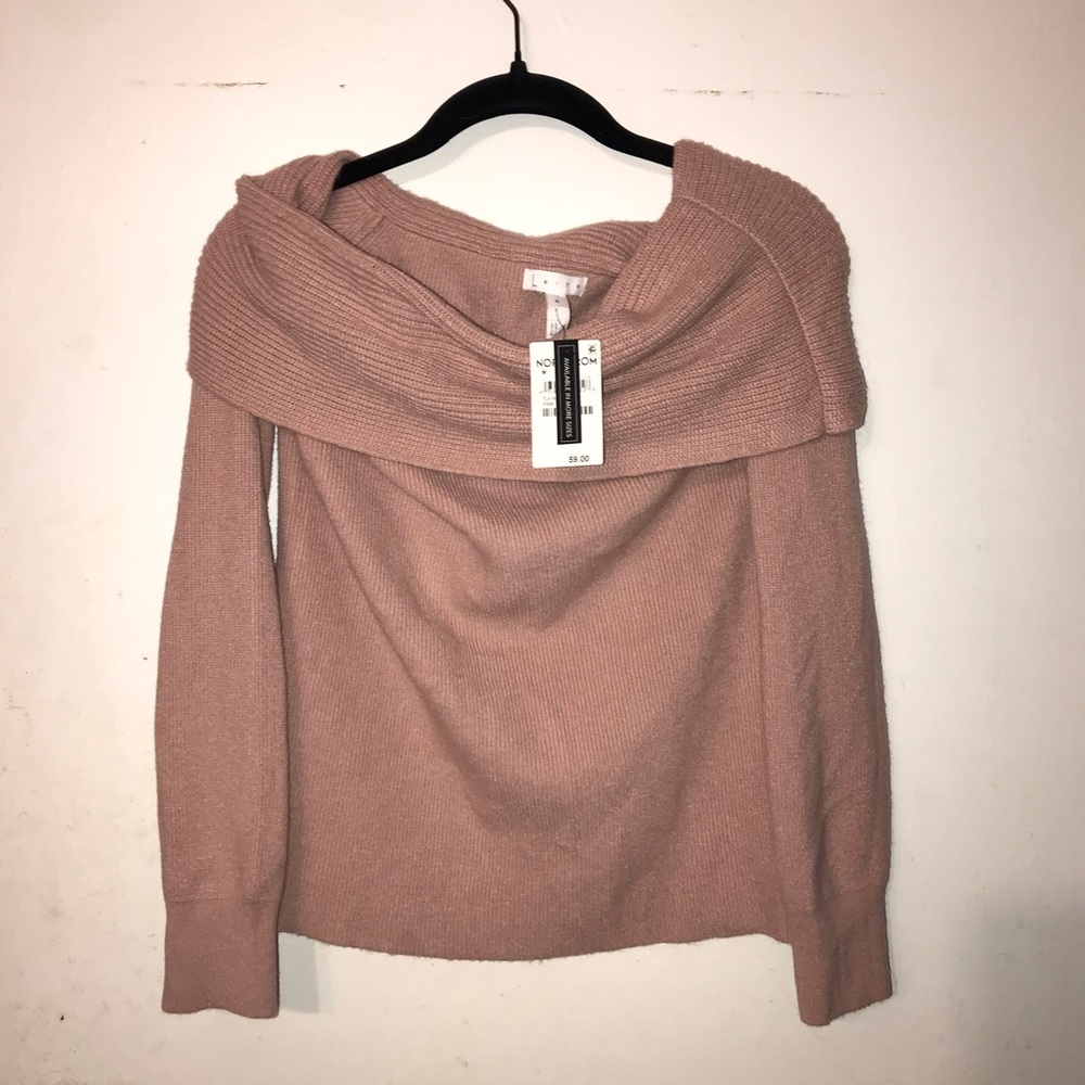 Leith off the shoulder / cowl neck sweater